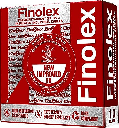 Finolex FR PVC Wires 0.75 Sq mm Black  Silver Pack 90 Mtrs