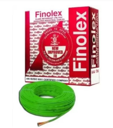 Finolex FR PVC Wires 0.75 Sq mm Green Silver Pack 90 Mtrs