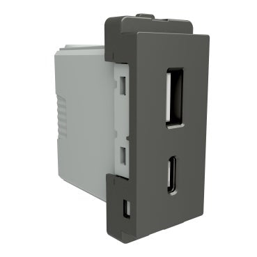 Schneider A + C 1 module USB, Painted Grey