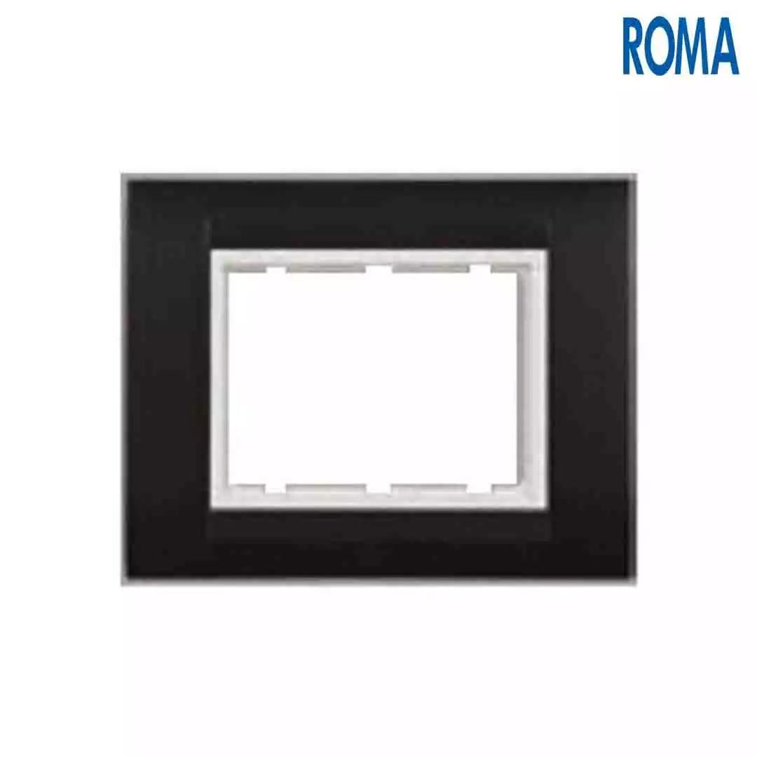 Anchor Panasonic Roma Classic Tressa Solid Plates Matt Black 1 Module