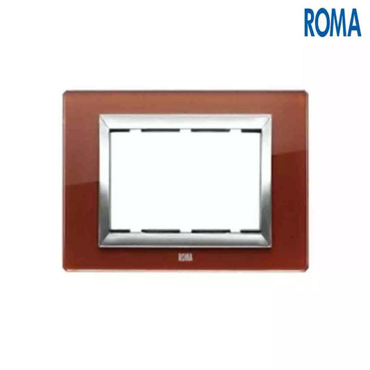 Anchor Panasonic Roma Classic Vetro Glass plates Regal Mahogany 3 Module