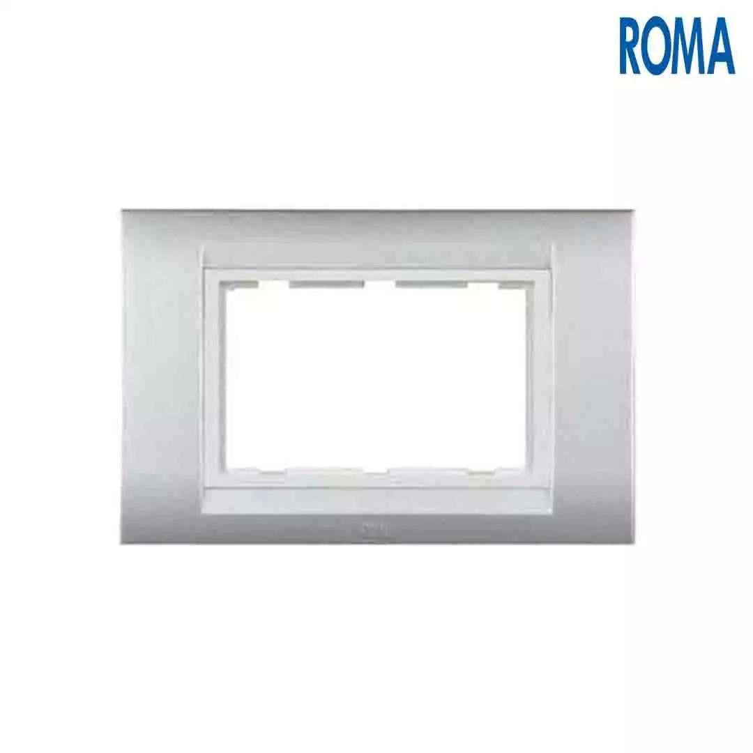 Anchor Panasonic Roma Classic Tressa Solid Plates Silver 6 Module