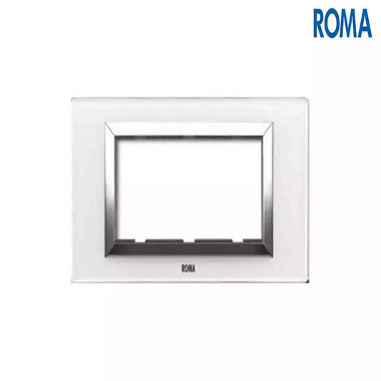 Anchor Panasonic Roma Classic Vetro Glass plates Pure white 8 Module Horizontal