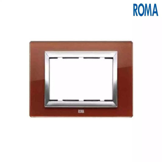 Anchor Panasonic Roma Classic Vetro Glass plates Regal Mahogany 8 Module Horizontal