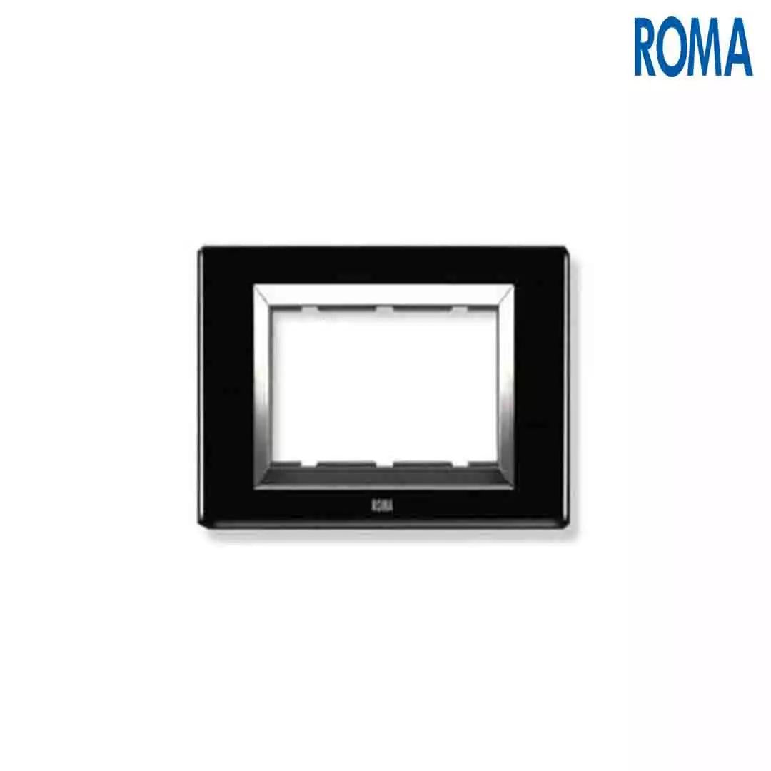 Anchor Panasonic Roma Classic Vetro Glass plates Space Black 8 Module Horizontal