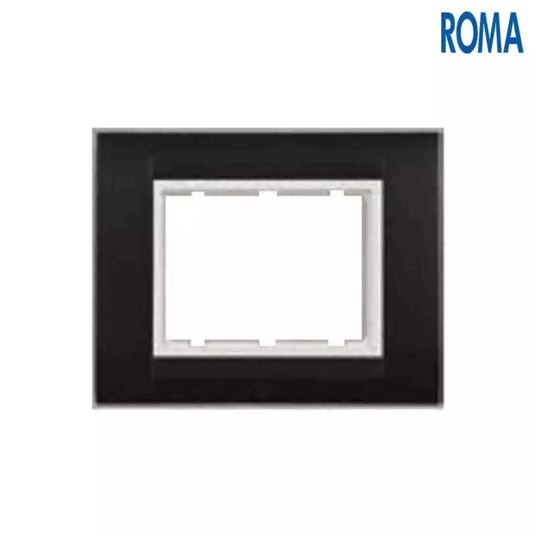 Anchor Panasonic Roma Classic Tressa Solid Plates Matt Black 8 Module horizontal