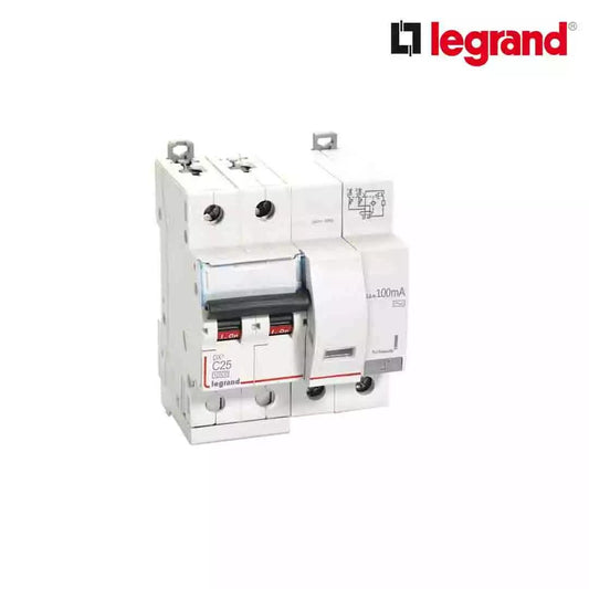 Legrand DX3 25 A RCBO DP RCBO 100 Ma Type AC White