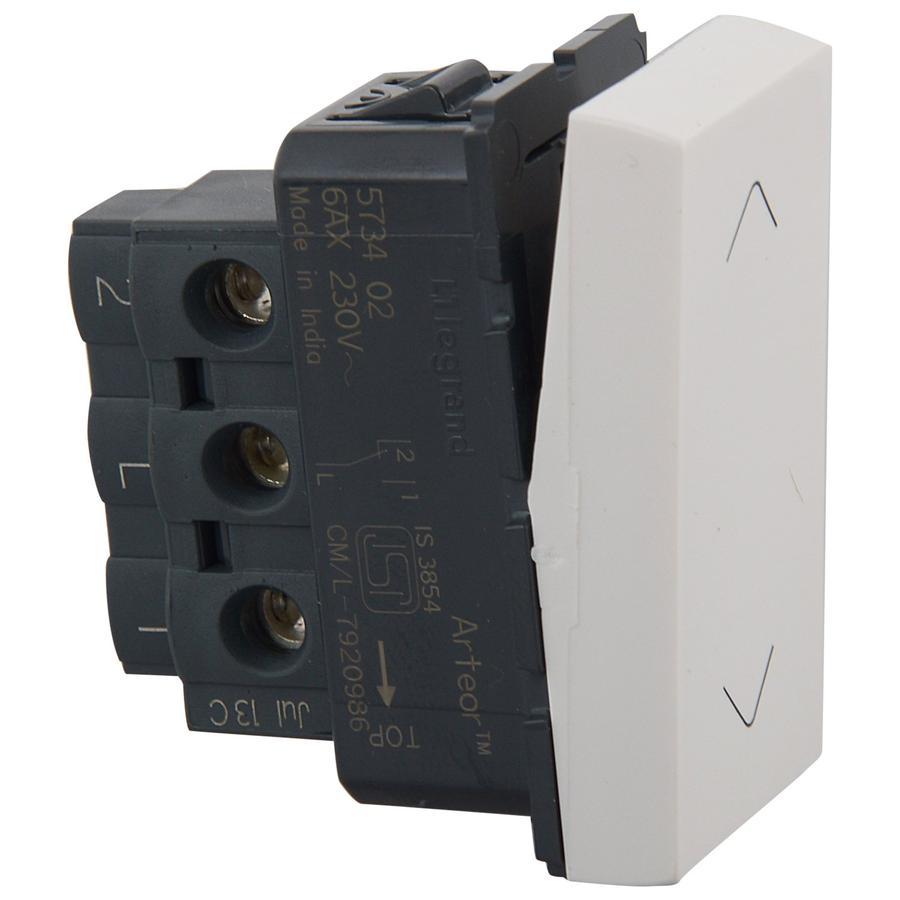 Legrand Arteor 6 A -SP -2 way 1 module Switch 250 V AC White