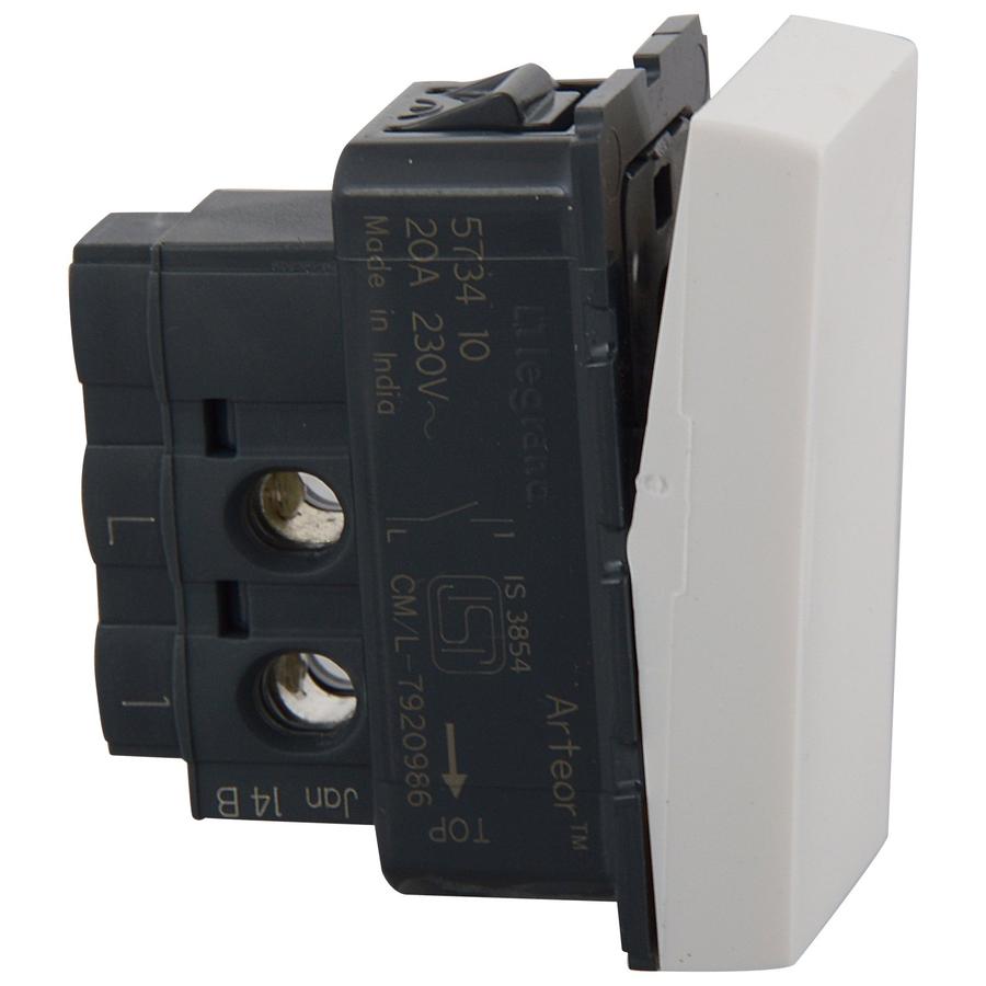 Legrand Arteor 20 A -SP -1 way -1 module Switch 250 V AC White