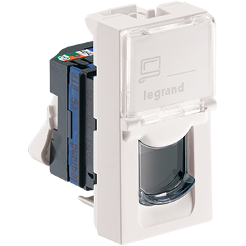 Legrand Myrius Next Gen Modular RJ 45 Utp Cat 6 Tooless With Shutter 1 M White