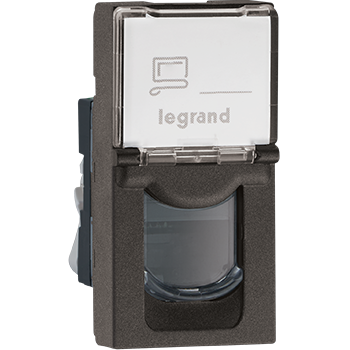 Legrand Myrius Next Gen Modular RJ 45 Utp Cat 5 Tooless With Shutter 1 M Charcoal Grey Charcoal Grey