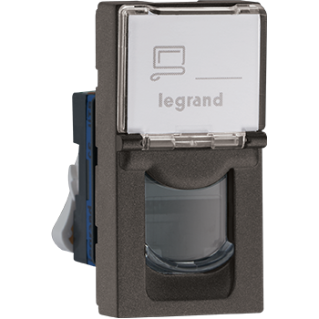 Legrand Myrius Next Gen Modular RJ 45 Utp Cat 6 Tooless With Shutter 1 M Charcoal Grey Charcoal Grey