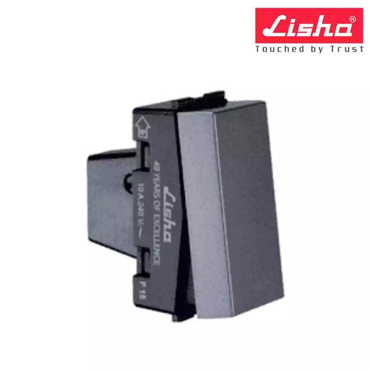 Lisha Special 7 EDP Socket Outlet -RJ-45 Cat 6 With Shutter 1 M Graphite Grey