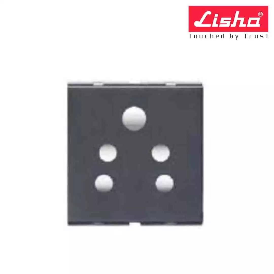 Lisha Special 7 6A 2 In 1 Socket With Safety Shutter 2 M Graphite Grey