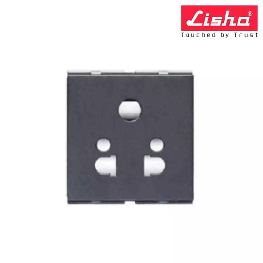 Lisha Special 7 6A Mobile Charger Socket 2/3 Pin with Safety Charger 2 M Graphite Grey