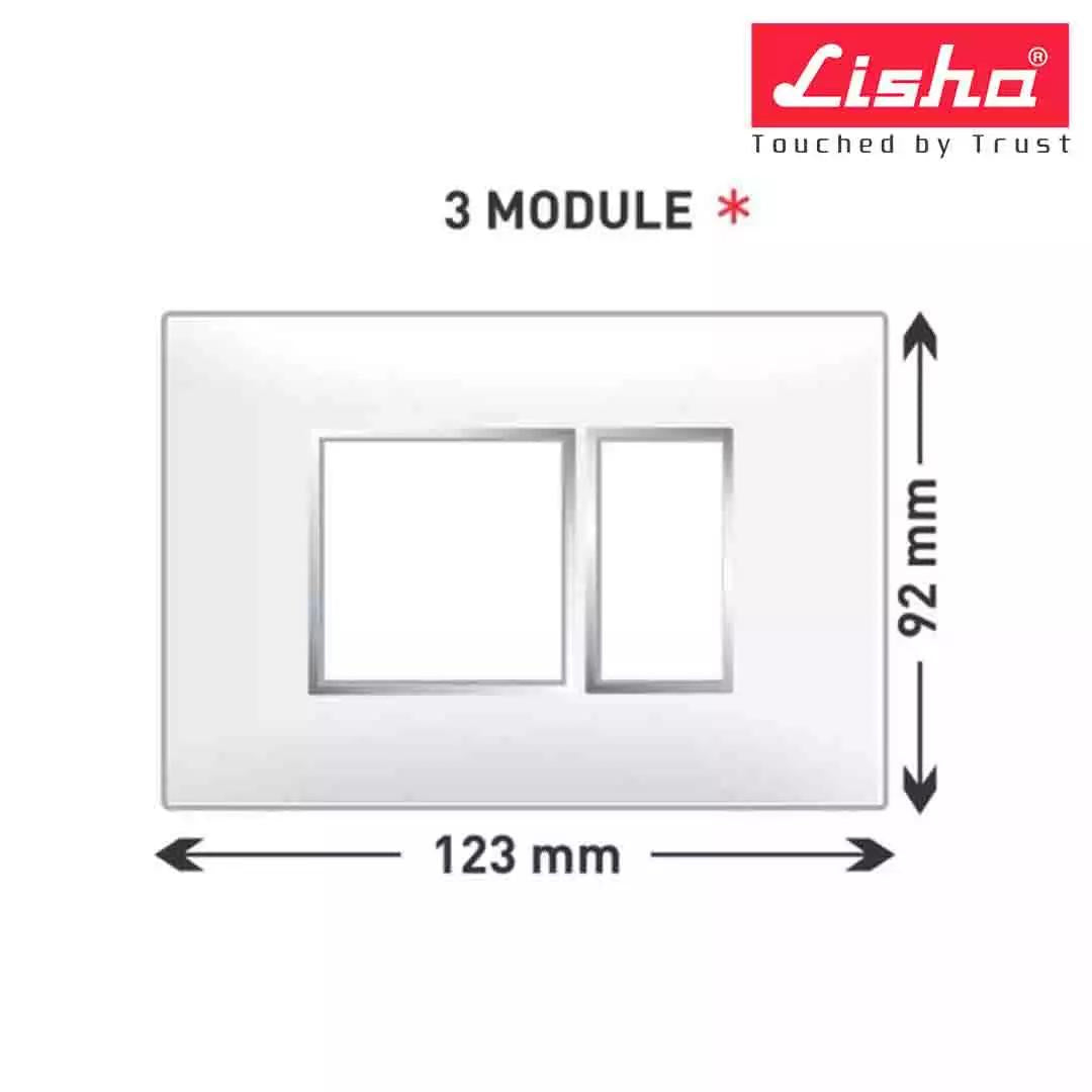 Lisha Turbo Cover Plates With Support Frames 2 M + 1 M Almond Wood