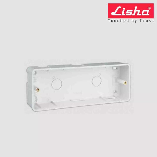 Lisha Surface Mounting Plastic Gang Box 6 M Classic White