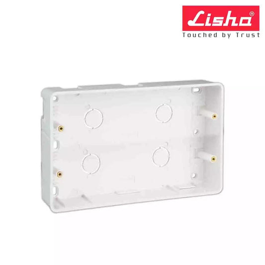 Lisha Surface Mounting Plastic Gang Box 12 M Classic White