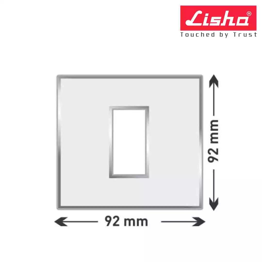 Lisha Platina Cover Plates With Support Frames 4 M Glossy Classic White