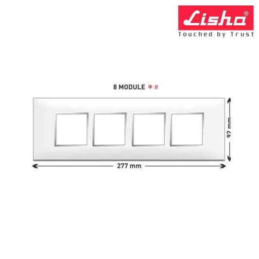 Lisha Platina Cover Plates With Support Frames 2 M X 4 Almond Wood