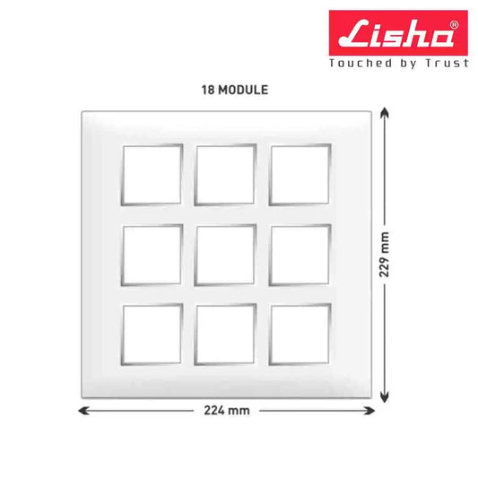 Lisha Platina Cover Plates With Support Frames 8 M Sq Glossy Classic White