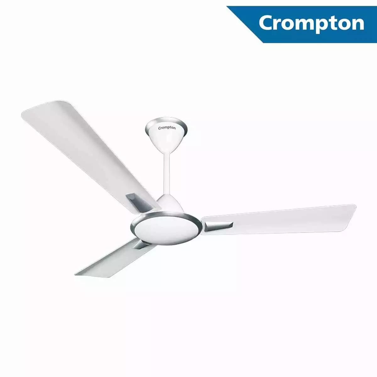 Crompton Decorative Ceiling Fans Aura -Metallic New White 1200 mm