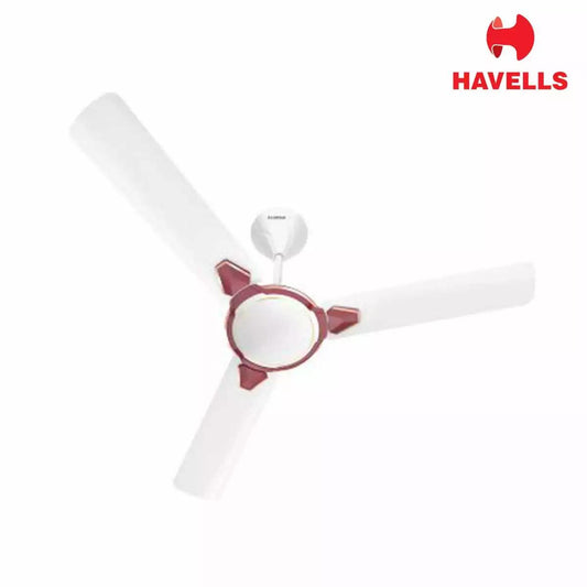 Havells Equs BLDC Decorative Fan White Maroon 1200 mm