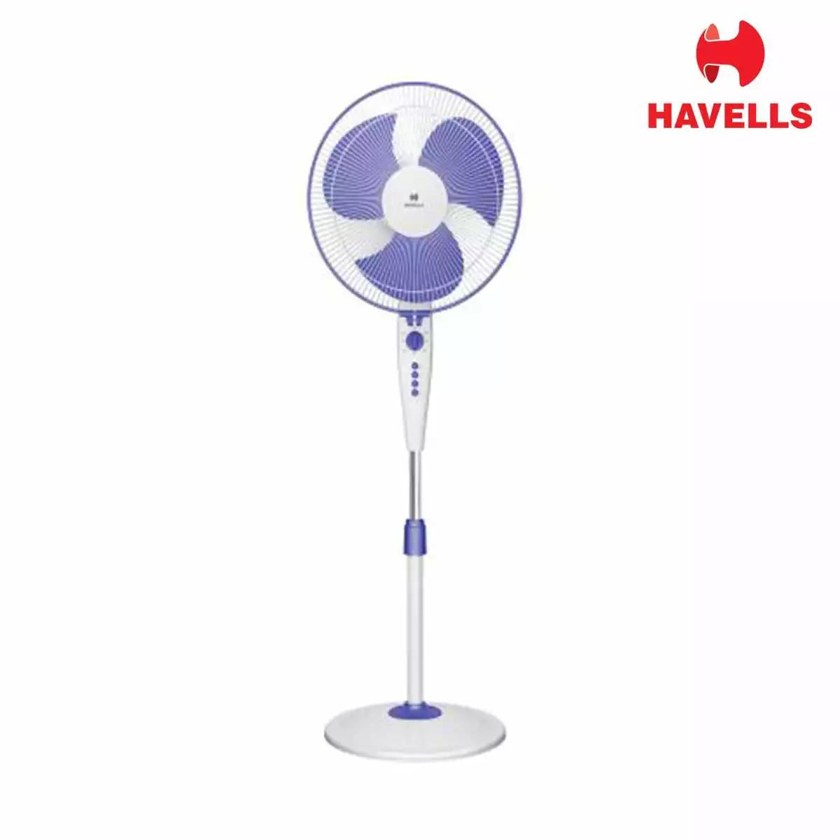 Havells Trendy HS Pedestal Fans White Blue 400 mm