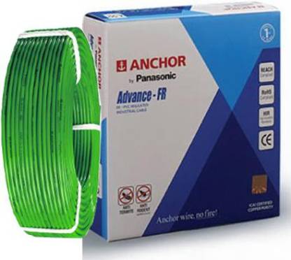 Anchor ADVANCE FR Wires 1 Sq mm Green 90 Mtrs