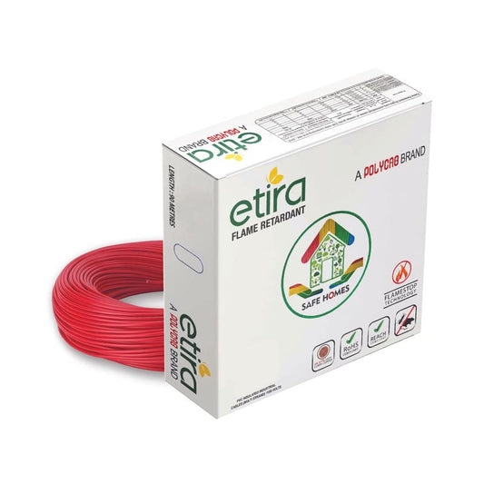 Polycab Etira FR PVC Wires 1.5 Sq mm Red 90 Mtrs