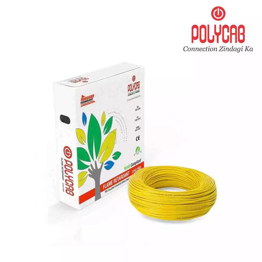 Polycab FRLF PVC Wires 4  Sq mm Yellow 90 Mtrs