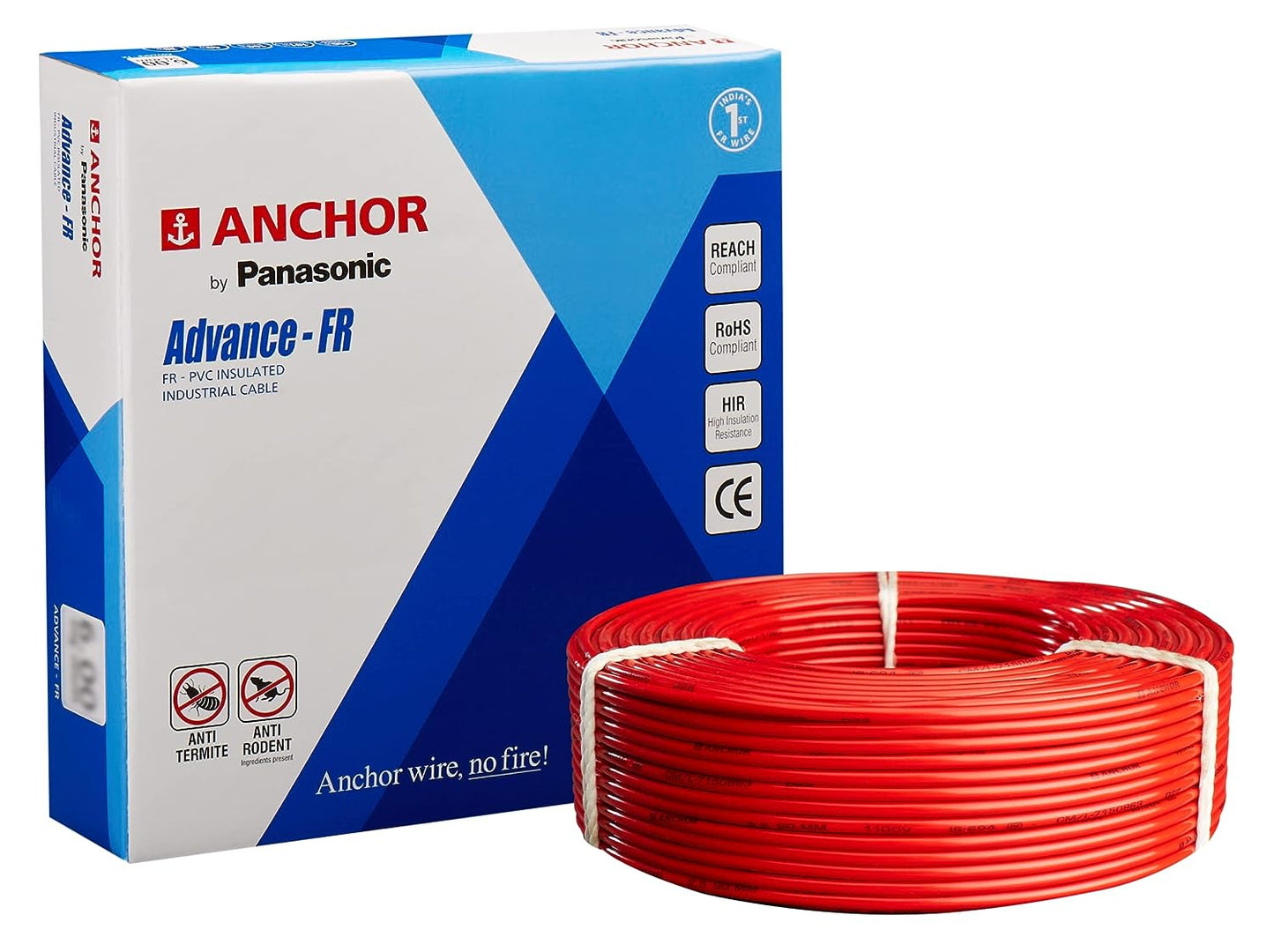 Anchor  FR-LSH Wires 1.5 Sq mm Red 90 Mtrs