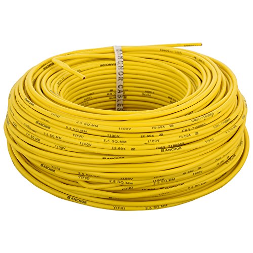 Anchor  FR-LSH Wires 1 Sq mm Yellow 90 Mtrs