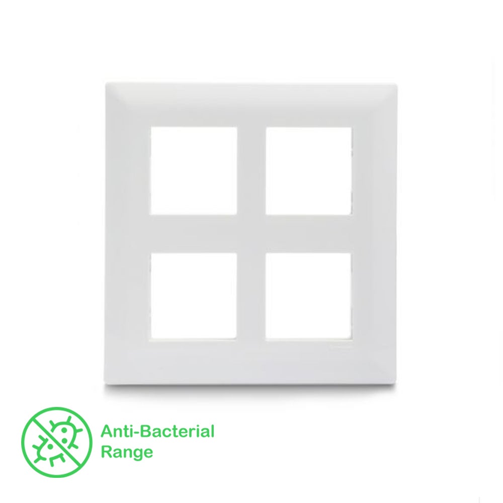 Schneider 8 Module Grid & 8 Module Cover Frame - Square - White