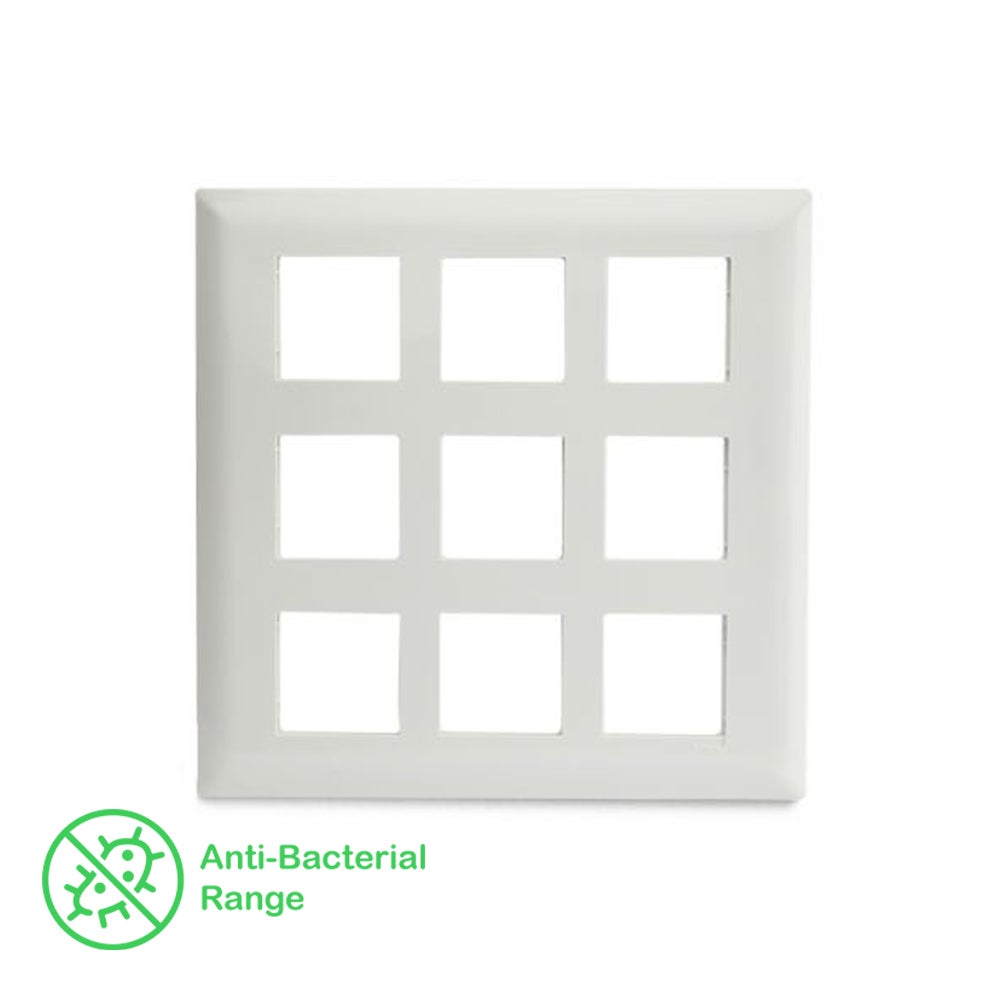 Schneider 18 Module Grid & 18 Module Cover Frame - White